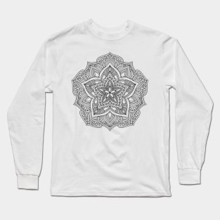 Symmetrical Doodle Floral Art Long Sleeve T-Shirt